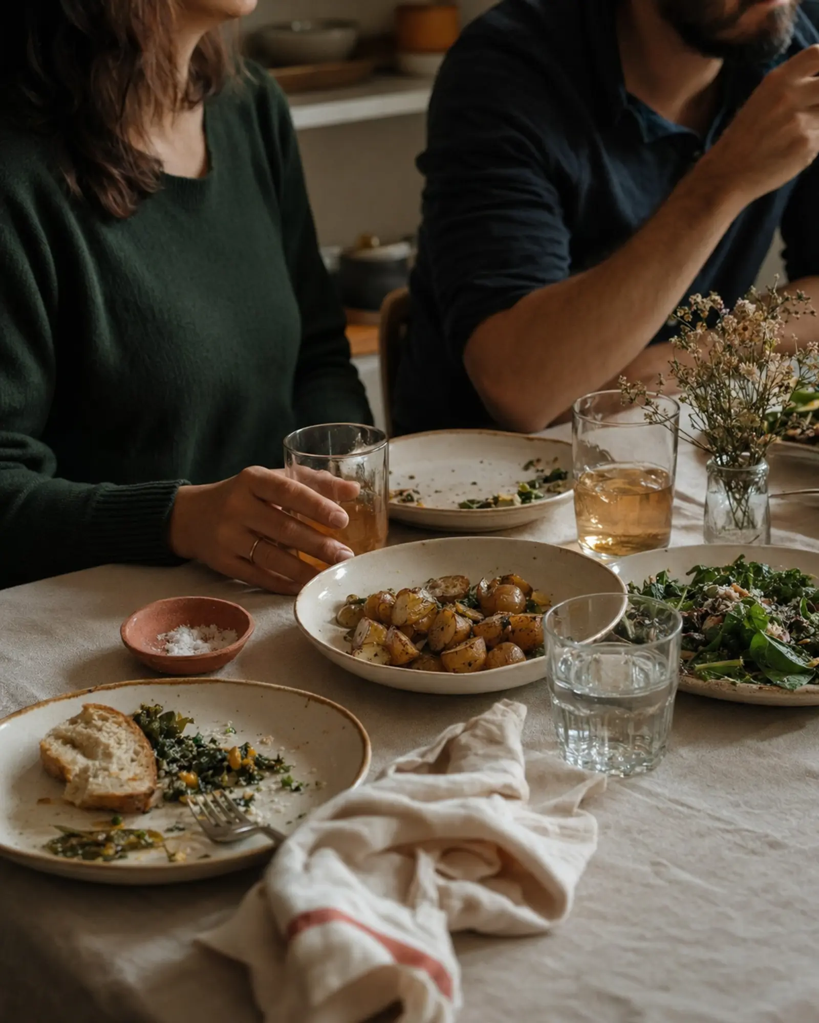 Friends gathered around a table sharing a meal